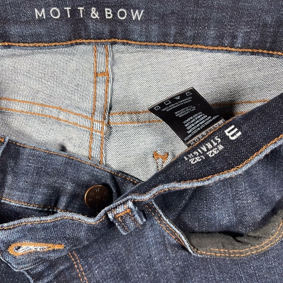 Mott & Bow Men's Jeans Wooster Straight Fit Denim Casual 32x32 Blue - Picture 2 of 8